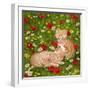 Ginger Kittens in Red Poppies-Janet Pidoux-Framed Giclee Print