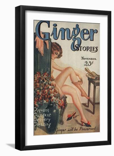 Ginger Stories, Erotica Pulp Fiction Magazine, USA, 1927-null-Framed Premium Giclee Print