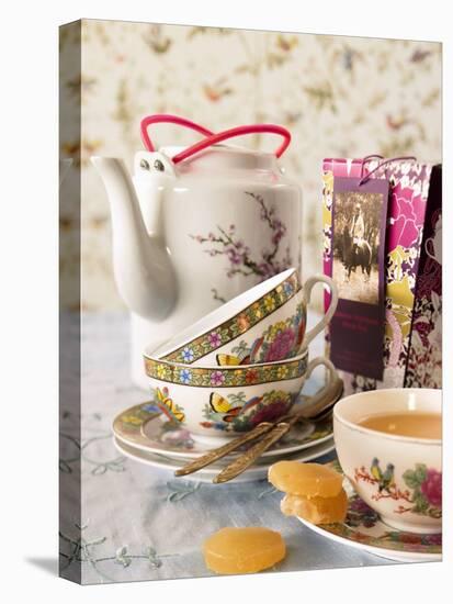 Ginger Tea with Teacups and Teapot-Jan-peter Westermann-Stretched Canvas