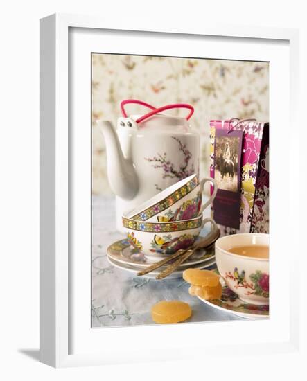 Ginger Tea with Teacups and Teapot-Jan-peter Westermann-Framed Photographic Print