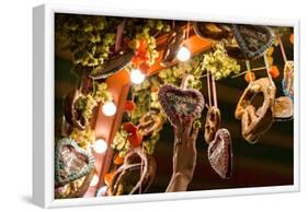 Gingerbread hearts at the Oktoberfest, Munich-Christine Meder stage-art.de-Framed Photographic Print