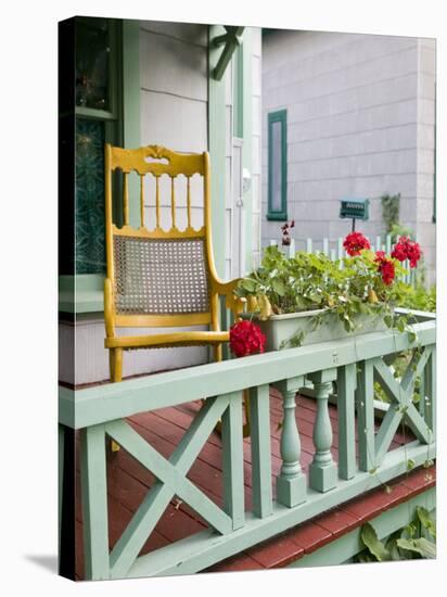 Gingerbread House Details, Oak Bluffs, Martha's Vineyard, Massachusetts, USA-Walter Bibikow-Stretched Canvas