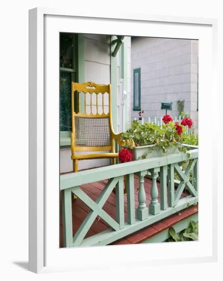 Gingerbread House Details, Oak Bluffs, Martha's Vineyard, Massachusetts, USA-Walter Bibikow-Framed Photographic Print