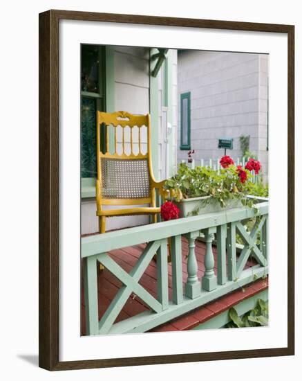 Gingerbread House Details, Oak Bluffs, Martha's Vineyard, Massachusetts, USA-Walter Bibikow-Framed Photographic Print
