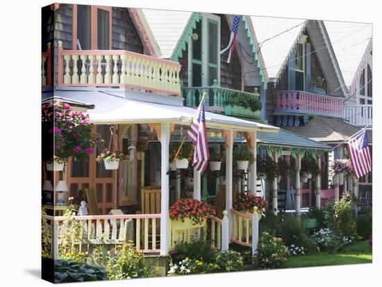 Gingerbread House, Oak Bluffs, Martha's Vineyard, Massachusetts, USA-Walter Bibikow-Stretched Canvas