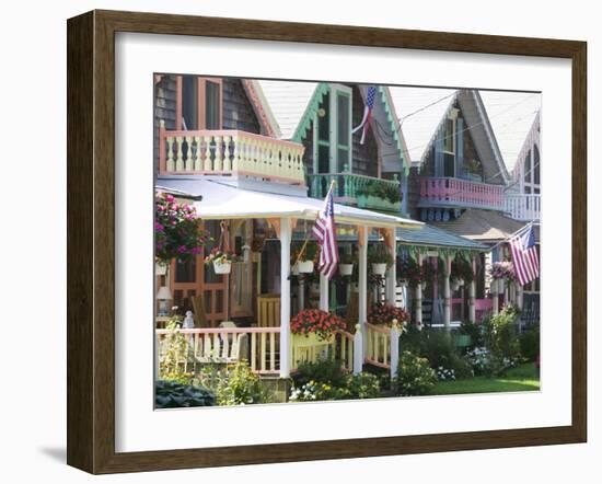 Gingerbread House, Oak Bluffs, Martha's Vineyard, Massachusetts, USA-Walter Bibikow-Framed Photographic Print