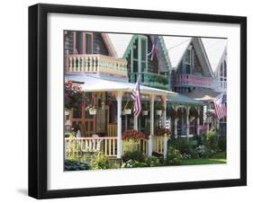 Gingerbread House, Oak Bluffs, Martha's Vineyard, Massachusetts, USA-Walter Bibikow-Framed Photographic Print