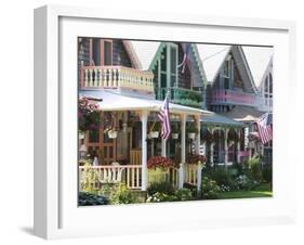 Gingerbread House, Oak Bluffs, Martha's Vineyard, Massachusetts, USA-Walter Bibikow-Framed Photographic Print