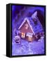 Gingerbread House with Atmospheric Lighting-null-Framed Stretched Canvas