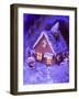 Gingerbread House with Atmospheric Lighting-null-Framed Photographic Print