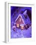 Gingerbread House with Atmospheric Lighting-null-Framed Photographic Print