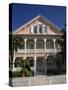 Gingerbread House with White Fretwork and Verandah, Key West, Florida, USA-Miller John-Stretched Canvas