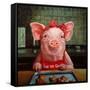 Gingerbread Pigs-Lucia Heffernan-Framed Stretched Canvas