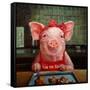 Gingerbread Pigs-Lucia Heffernan-Framed Stretched Canvas