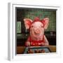 Gingerbread Pigs-Lucia Heffernan-Framed Art Print