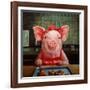 Gingerbread Pigs-Lucia Heffernan-Framed Art Print