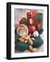 Gingerbread Tree Ornaments, Almonds, Mittens, Baubles & Candle-null-Framed Photographic Print