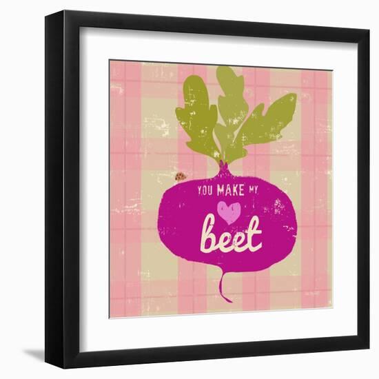 Gingham Beet-Lola Bryant-Framed Art Print