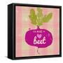 Gingham Beet-Lola Bryant-Framed Stretched Canvas