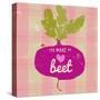 Gingham Beet-Lola Bryant-Stretched Canvas