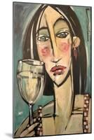 Gingham Girl with Wineglass-Tim Nyberg-Mounted Giclee Print