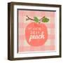 Gingham Peach-Lola Bryant-Framed Art Print