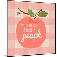 Gingham Peach-Lola Bryant-Mounted Art Print