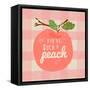 Gingham Peach-Lola Bryant-Framed Stretched Canvas