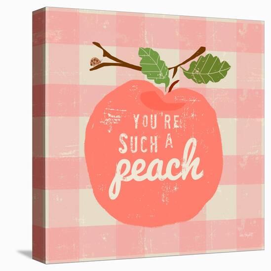 Gingham Peach-Lola Bryant-Stretched Canvas