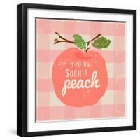 Gingham Peach-Lola Bryant-Framed Art Print