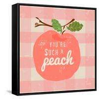 Gingham Peach-Lola Bryant-Framed Stretched Canvas