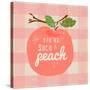 Gingham Peach-Lola Bryant-Stretched Canvas