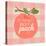 Gingham Peach-Lola Bryant-Stretched Canvas