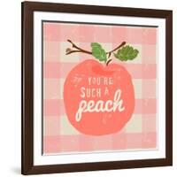 Gingham Peach-Lola Bryant-Framed Art Print