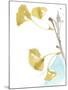 Ginkgo on Dusty Teal IV-Jennifer Goldberger-Mounted Premium Giclee Print