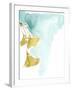 Ginkgo on Dusty Teal IX-Jennifer Goldberger-Framed Art Print