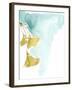 Ginkgo on Dusty Teal IX-Jennifer Goldberger-Framed Art Print