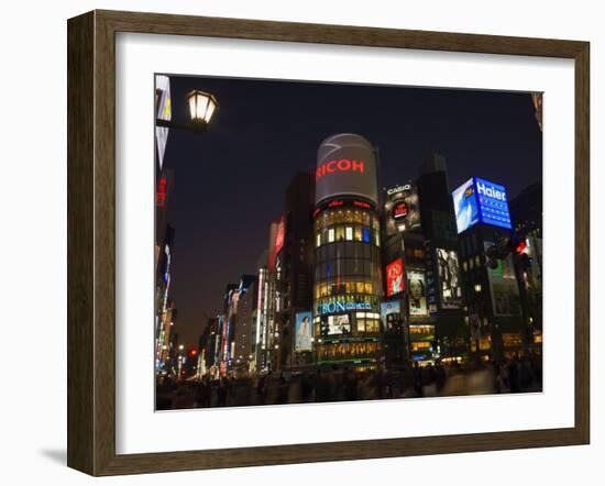 Ginza Shopping District at Dusk, Tokyo, Central Honshu, Japan-Schlenker Jochen-Framed Photographic Print