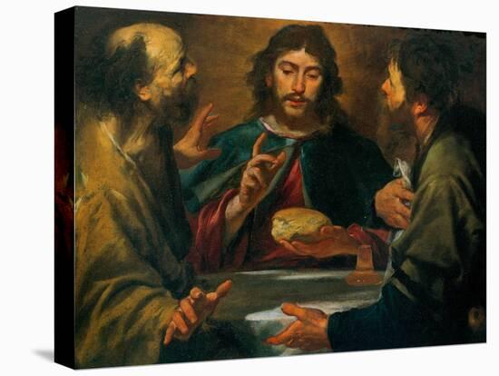 Gioacchino Assereto, The Supper in Emmaus, 17th c. Private collection-Gioacchino Assereto-Stretched Canvas