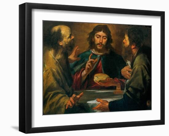 Gioacchino Assereto, The Supper in Emmaus, 17th c. Private collection-Gioacchino Assereto-Framed Art Print