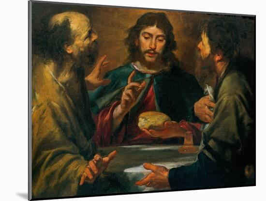 Gioacchino Assereto, The Supper in Emmaus, 17th c. Private collection-Gioacchino Assereto-Mounted Art Print