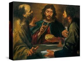 Gioacchino Assereto, The Supper in Emmaus, 17th c. Private collection-Gioacchino Assereto-Stretched Canvas