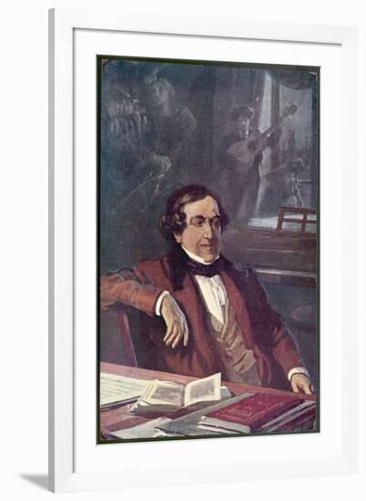 Gioacchino Rossini Composing His Opera "Il Barbieri Di Seviglia" First Performed-L. Balestrieri-Framed Premium Giclee Print