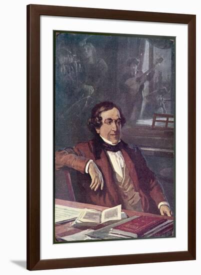 Gioacchino Rossini Composing His Opera "Il Barbieri Di Seviglia" First Performed-L. Balestrieri-Framed Premium Giclee Print