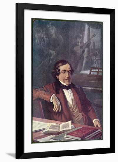 Gioacchino Rossini Composing His Opera "Il Barbieri Di Seviglia" First Performed-L. Balestrieri-Framed Premium Giclee Print