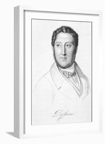 Gioacchino Rossini Italian Composer-H. Bruyeres-Framed Art Print