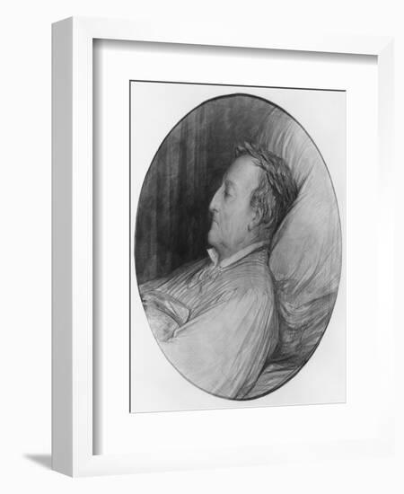 Gioacchino Rossini on His Deathbed, 1868 (Charcoal and Gouache Highlights on Paper)-Gustave Doré-Framed Giclee Print