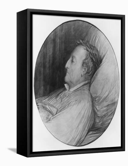 Gioacchino Rossini on His Deathbed, 1868 (Charcoal and Gouache Highlights on Paper)-Gustave Doré-Framed Stretched Canvas