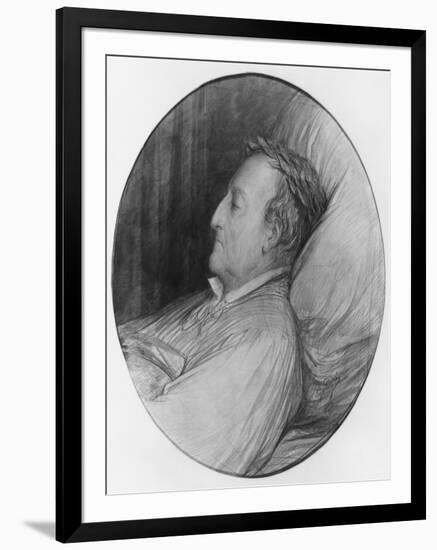 Gioacchino Rossini on His Deathbed, 1868 (Charcoal and Gouache Highlights on Paper)-Gustave Doré-Framed Giclee Print