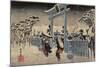 Gion Shrine in Snow, C. 1834-Utagawa Hiroshige-Mounted Giclee Print